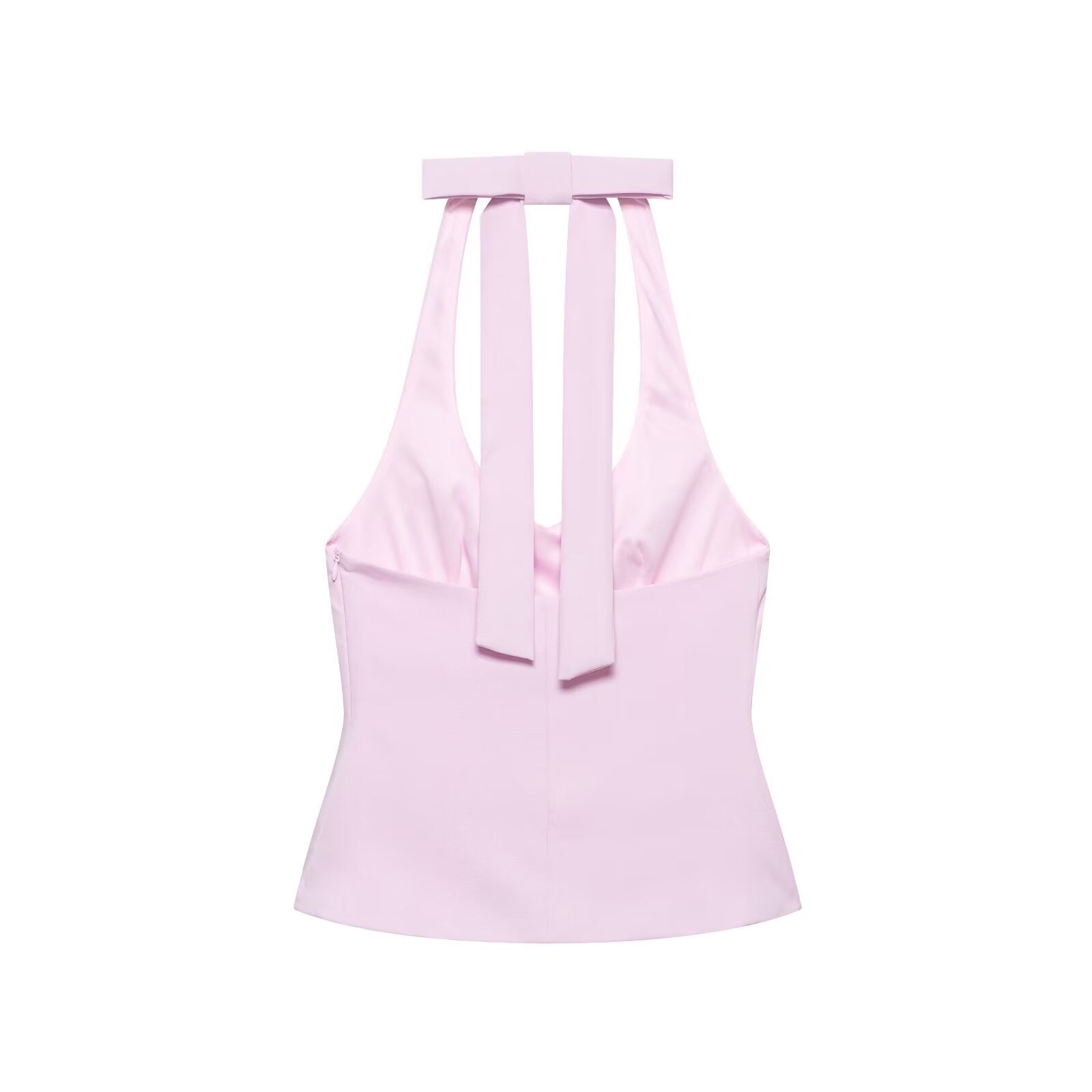 Women Clothing Women Bow Hanging Collar Backless Top Small
