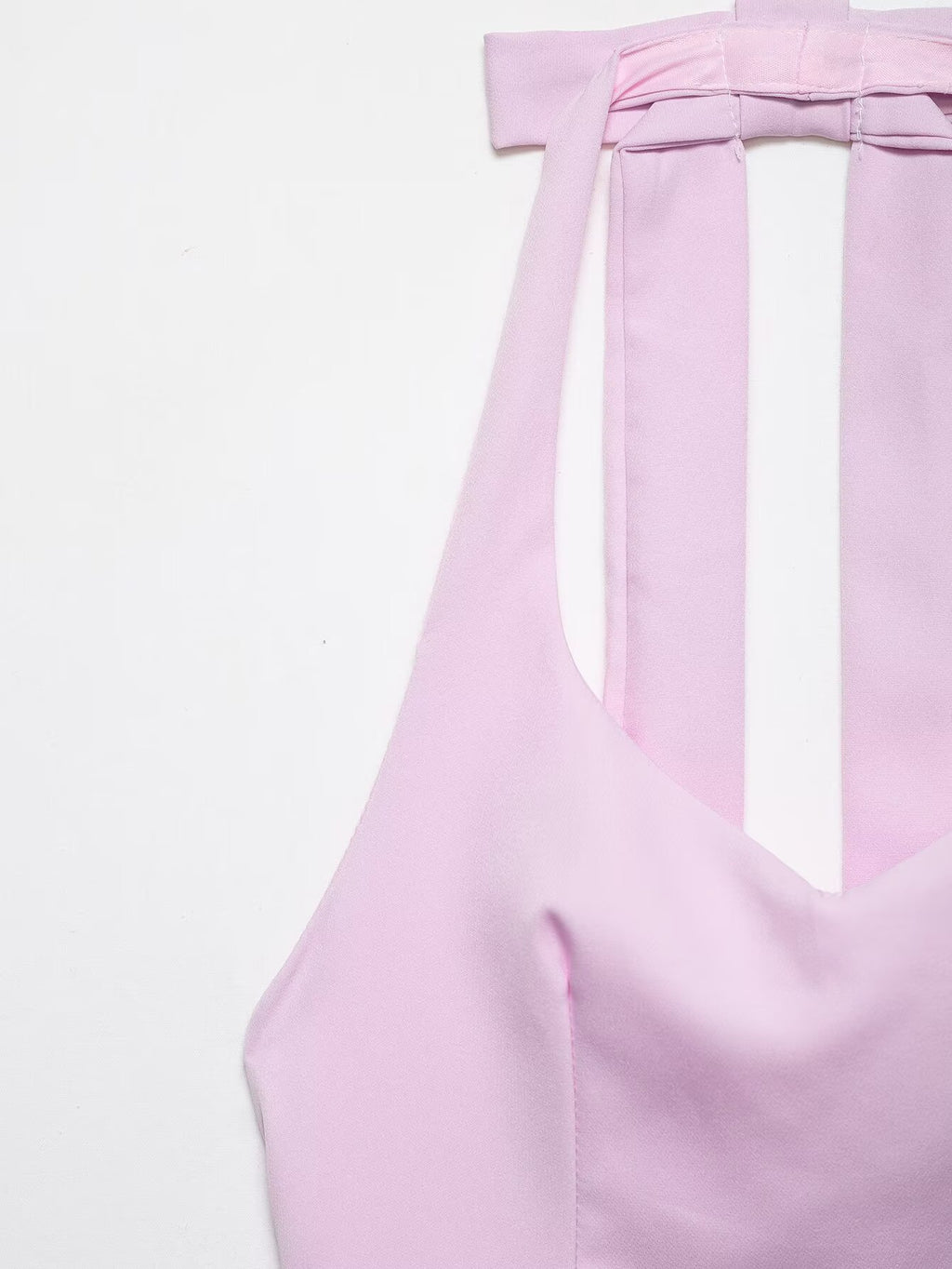 Women Clothing Women Bow Hanging Collar Backless Top Small