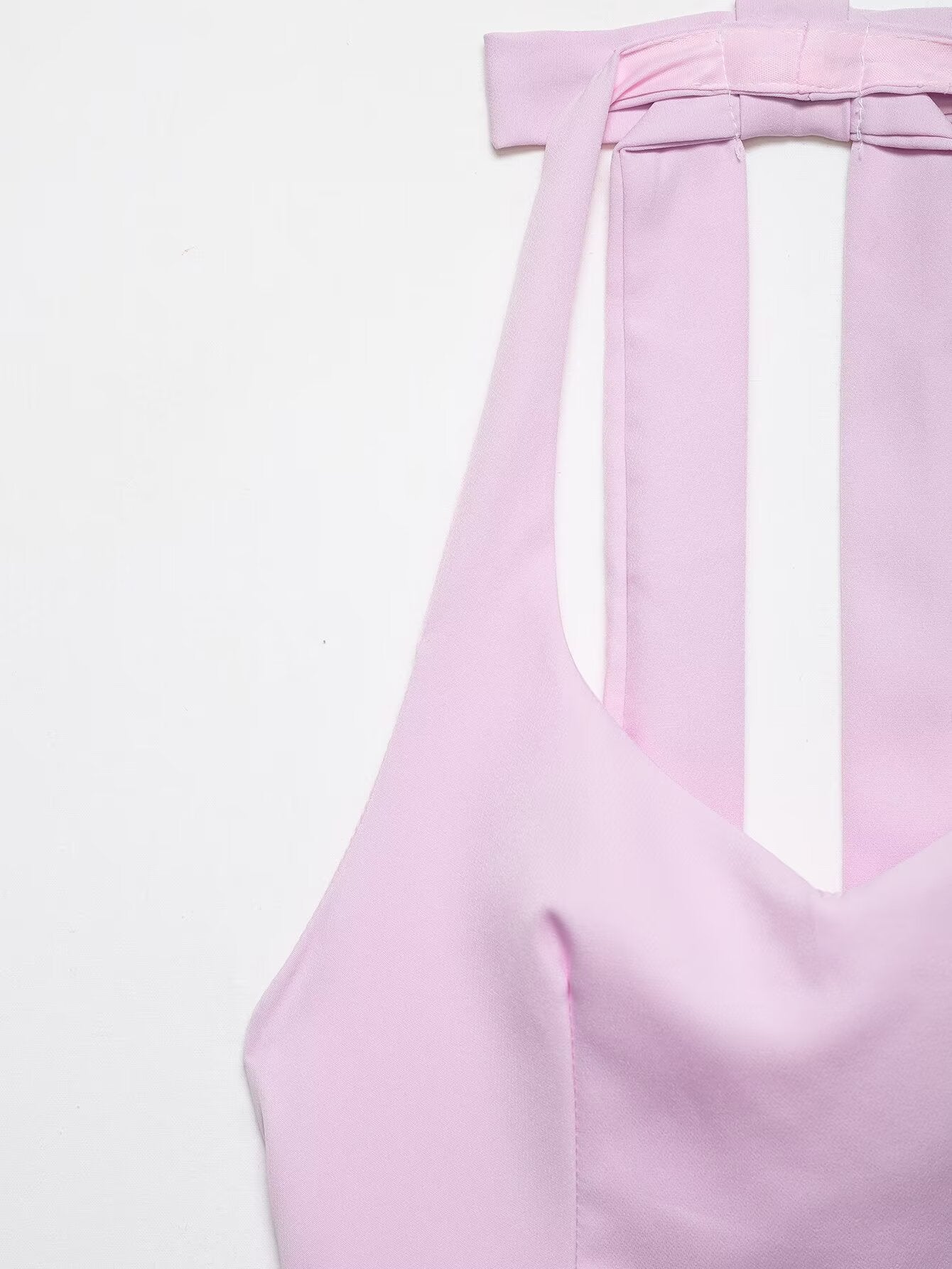 Women Clothing Women Bow Hanging Collar Backless Top Small