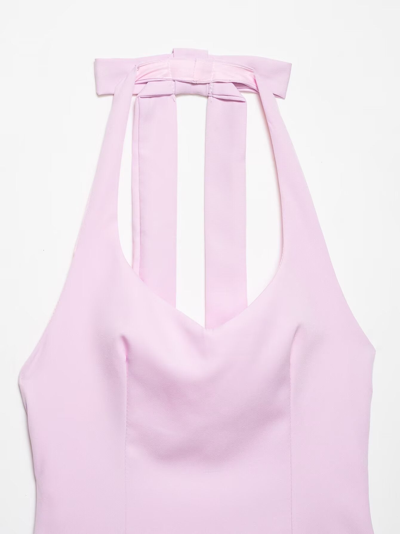 Women Clothing Women Bow Hanging Collar Backless Top Small