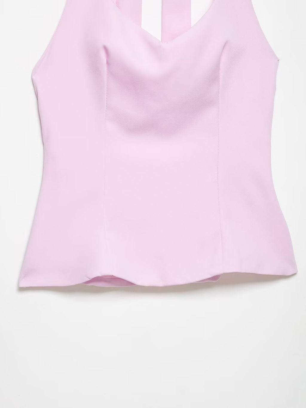 Women Clothing Women Bow Hanging Collar Backless Top Small