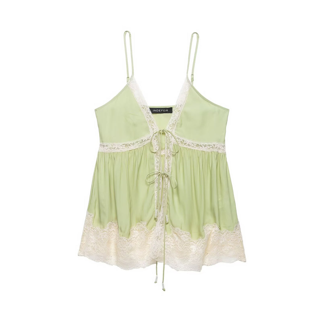 Elegant Women off Shoulder Lace Splicing Sling Top