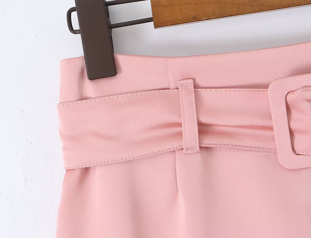 Sexy Slim Hip Short Skirt with Belt Skirt