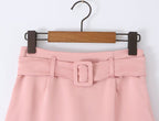 Sexy Slim Hip Short Skirt with Belt Skirt