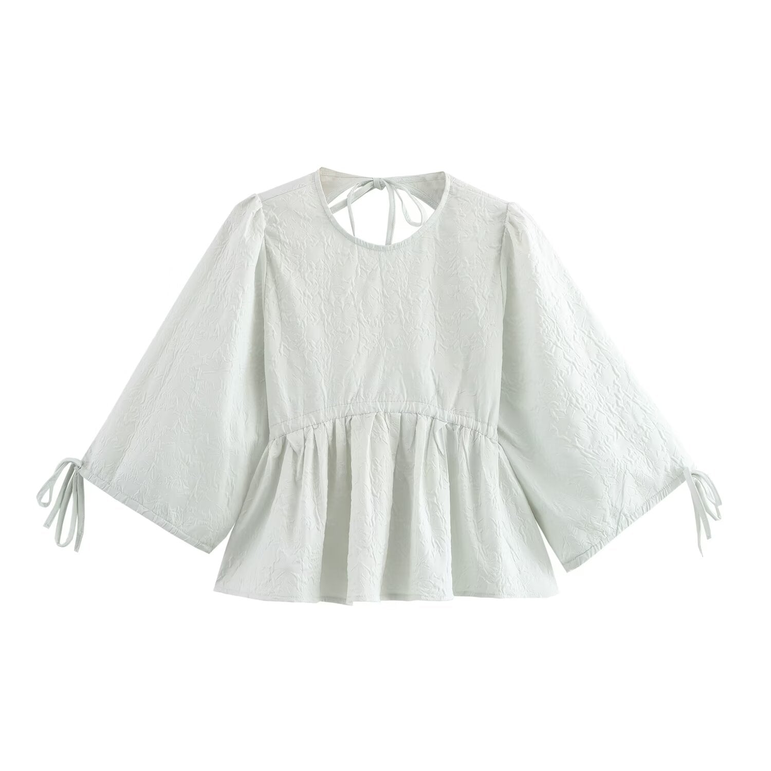 Women Clothing Backless Lace up Shirt Jacquard Skirt