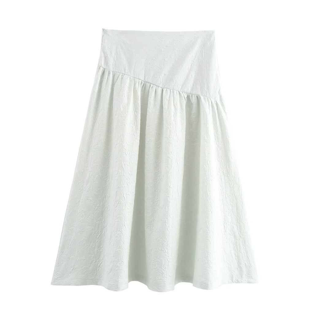 Women Clothing Backless Lace up Shirt Jacquard Skirt