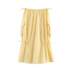 Spring Women Street Short Pocket Shirt Tooling Midi Skirt