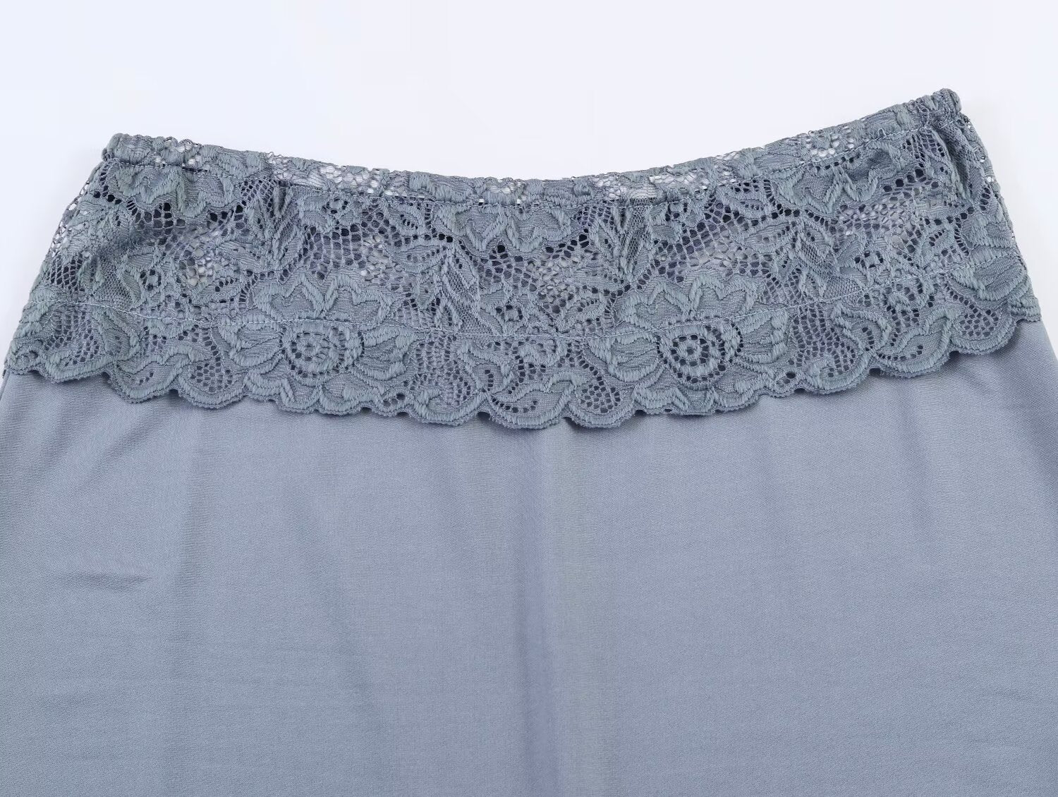 Women Clothing Lace Stitching Midi Skirt