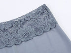 Women Clothing Lace Stitching Midi Skirt