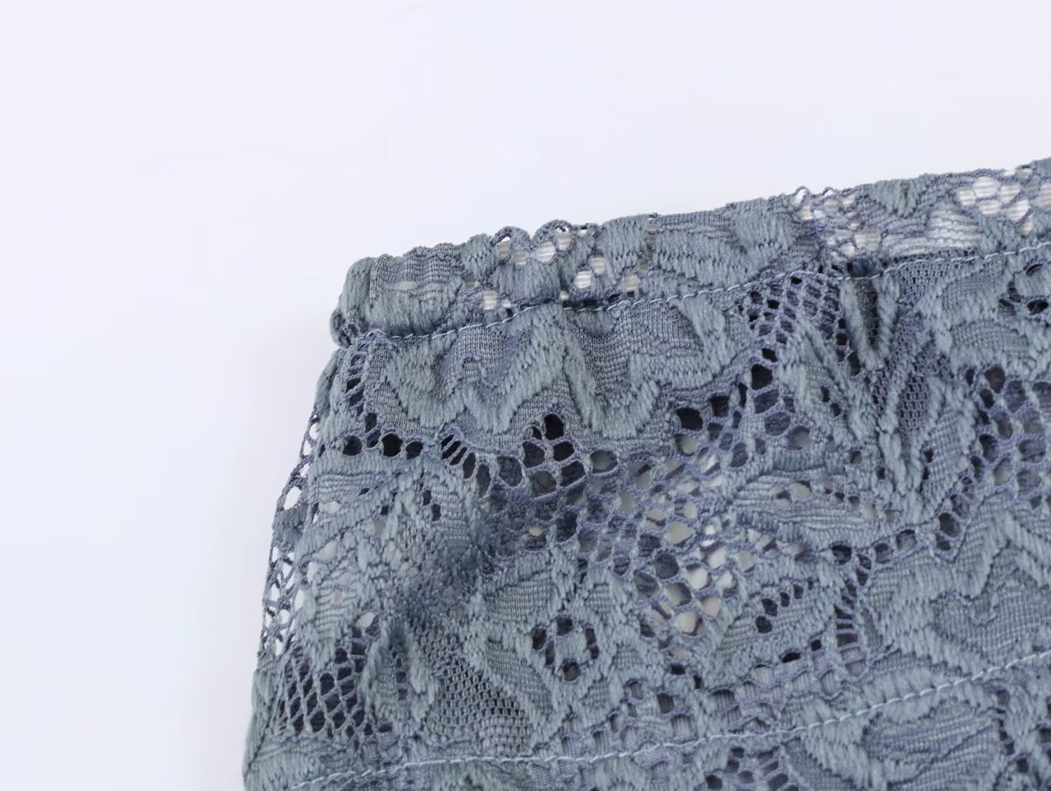 Women Clothing Lace Stitching Midi Skirt
