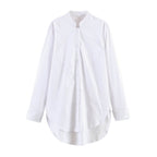 Women Clothing Summer Stand Collar Front Short Back Long
