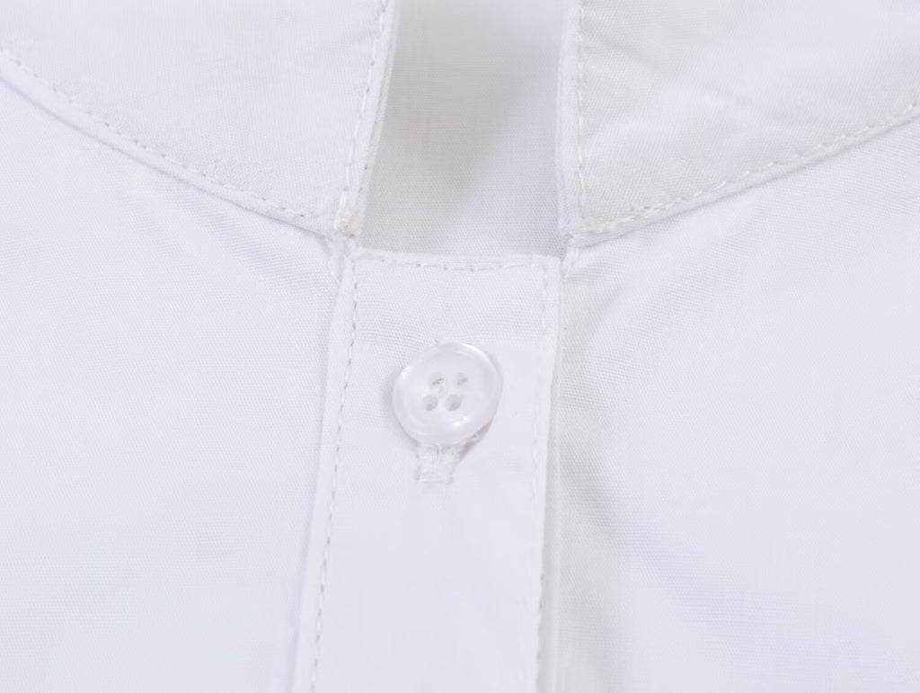 Women Clothing Summer Stand Collar Front Short Back Long