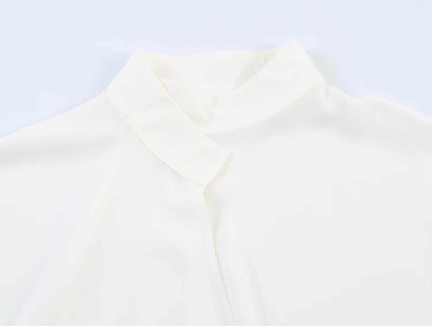 Stand Collar Vertical Oblique Ban Pullover Shirt
