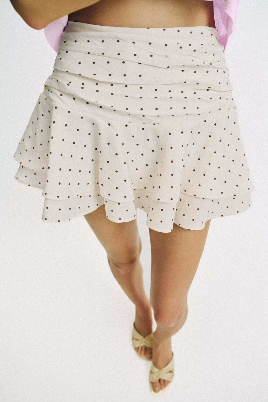 Women Clothing Summer Girl Sweet Polka Dot Laminated