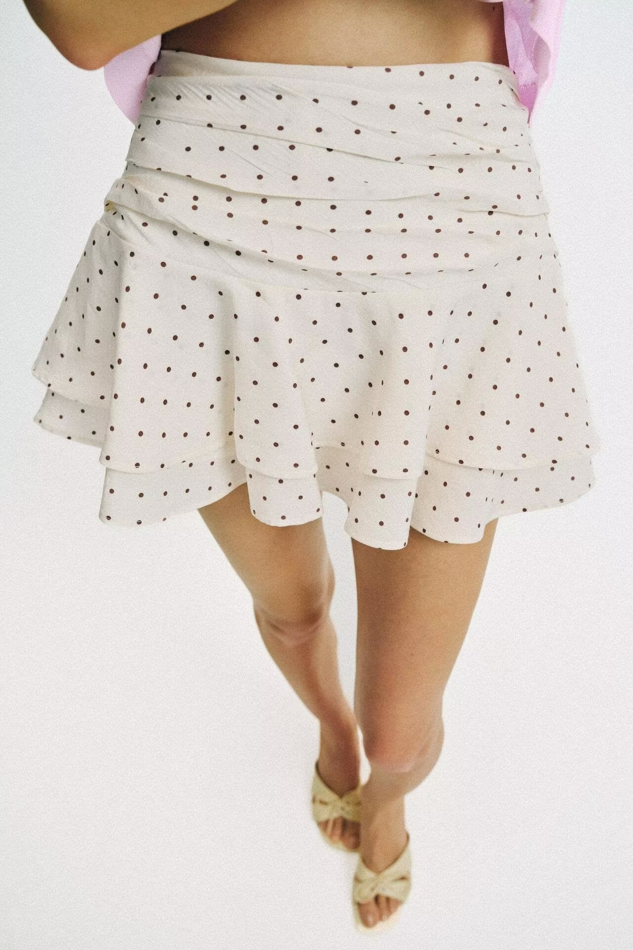 Women Clothing Summer Girl Sweet Polka Dot Laminated