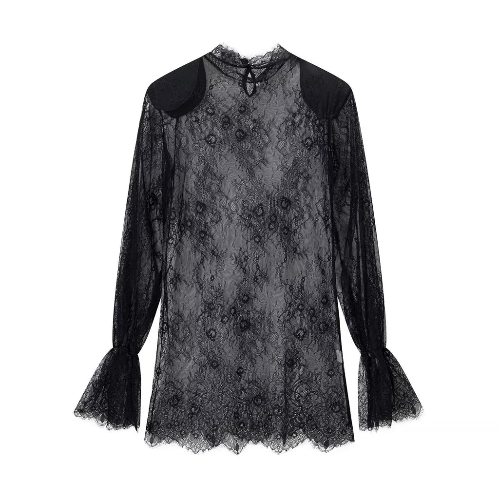 Women Clothing Summer Lace Hollow Out CO out See through