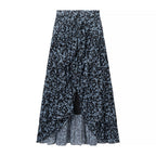 Romantic Floral Square Collar Waist Controlled Long Sleeves