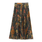 Women Clothing Casual Elegant Mesh Floral Print Skirt