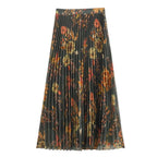 Women Clothing Casual Elegant Mesh Floral Print Skirt
