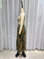 Women Clothing Casual Elegant Mesh Floral Print Skirt