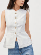 Women Clothing Simple Old Money Blended Vest