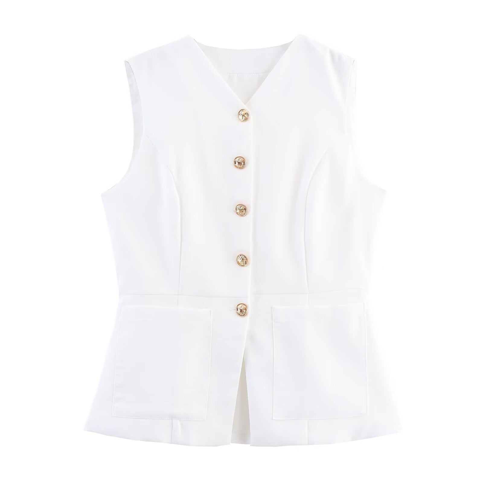 Women Clothing Simple Old Money Blended Vest