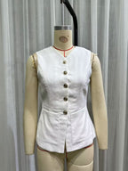 Women Clothing Simple Old Money Blended Vest