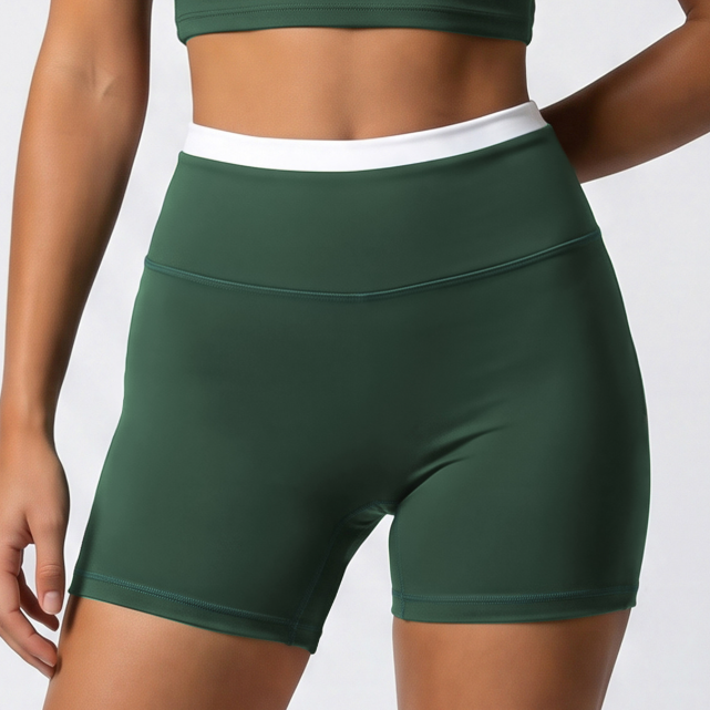 Summer Pilates Yoga Shorts Women High Waist Tight Slim Fitted Waist Sports Shorts Running Training Workout Pants