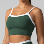 Contrast Color Sports Sling Vest Women Wait Lifting Training Top Summer Running Abdominal Exercising Band Chest Pad Yoga Vest