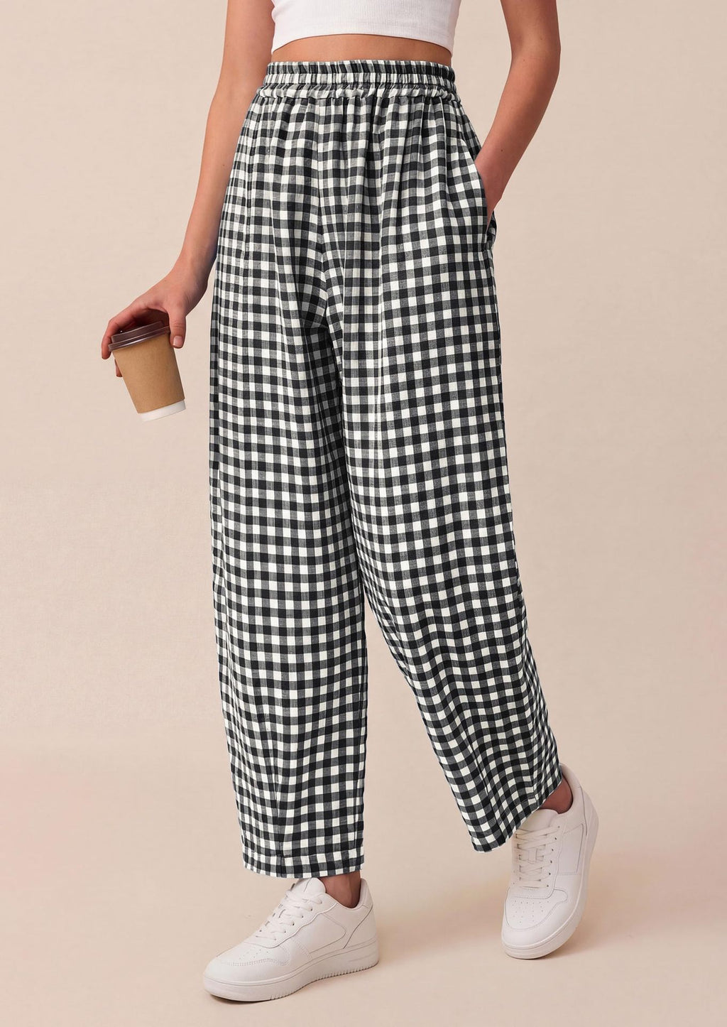 Spring Summer Pattern HW WL Pants Women Loose Casual