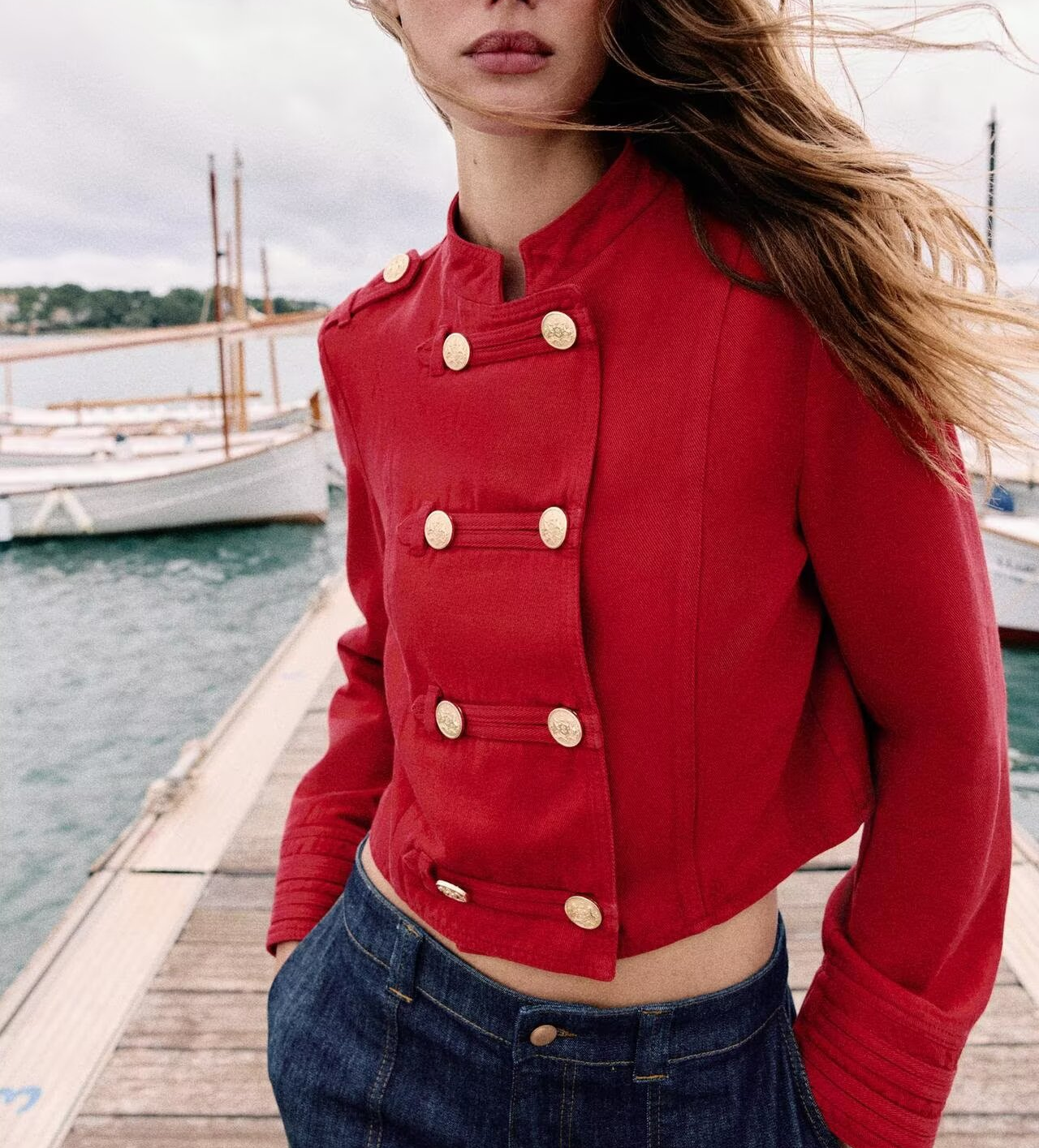 Women Clothing Summer Street Button Decoration Slim Fit