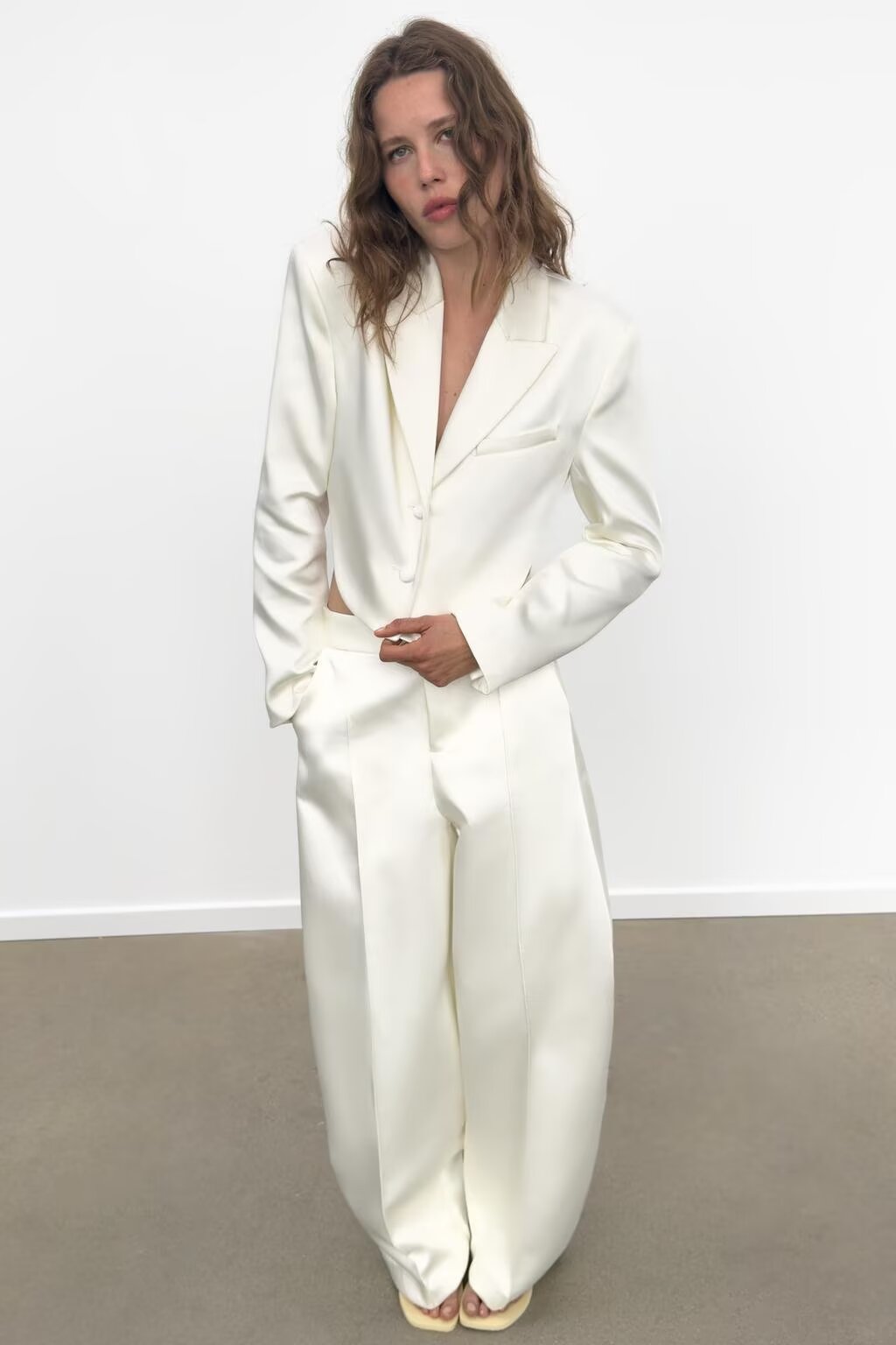 Women Clothing Satin Fitted Waist Backless Suit WL Pants