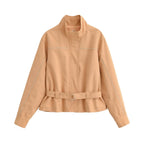 Ruffle Handsome Retro High Sense Stand Collar Rivet Belt