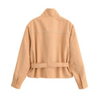 Ruffle Handsome Retro High Sense Stand Collar Rivet Belt