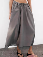 Women Clothing Summer Elegant Slimming A line Gray