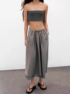 Women Clothing Summer Elegant Slimming A line Gray
