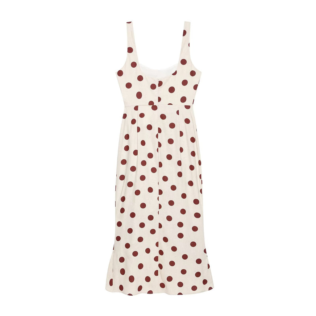Women's Polka Dot Sleeveless Dress