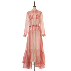 Women Striped Fitted Blouse Bohemian Style Three Piece Sets