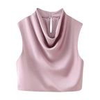 Women Elegant Solid Summer Silk Satin Skirt Sets
