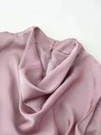 Women Elegant Solid Summer Silk Satin Skirt Sets