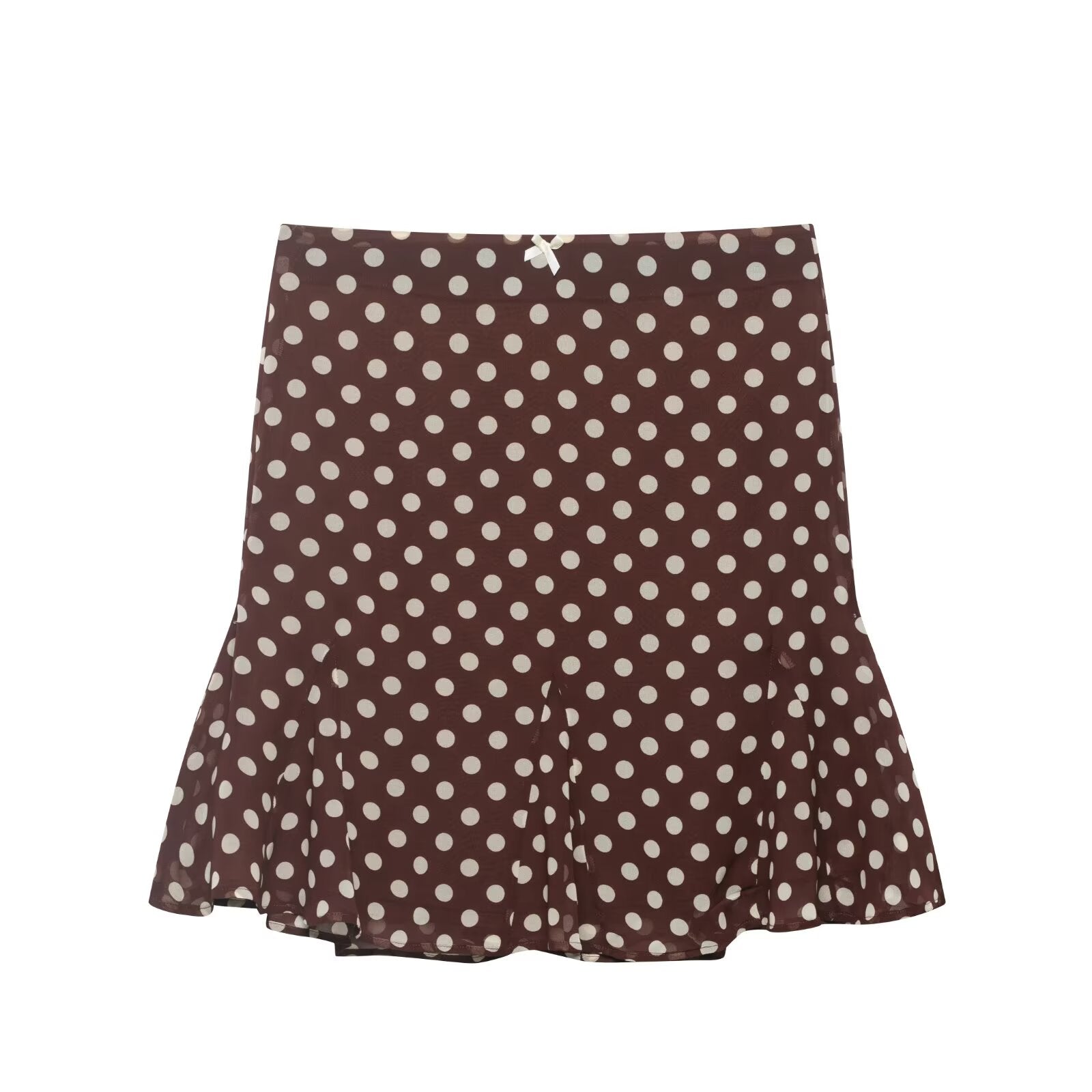 Women Clothing Summer Casual Lace Bow Polka Dot Skirt Women