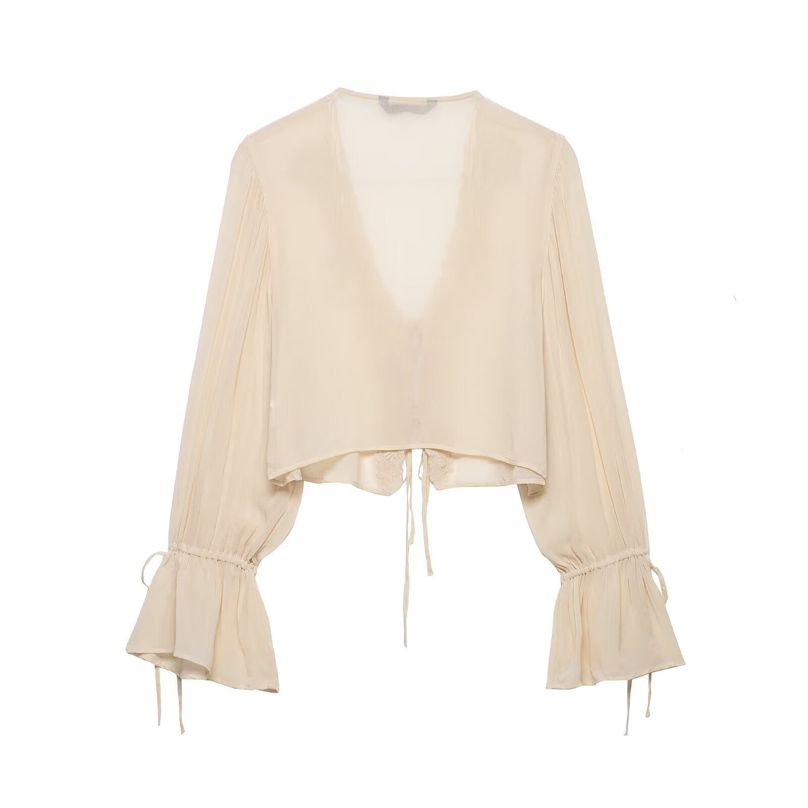 Women Clothing Summer Long Sleeve V neck Lace up
