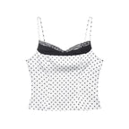 Polka Dot Summer Lace Splicing Sling Vest Slim Fit Slim