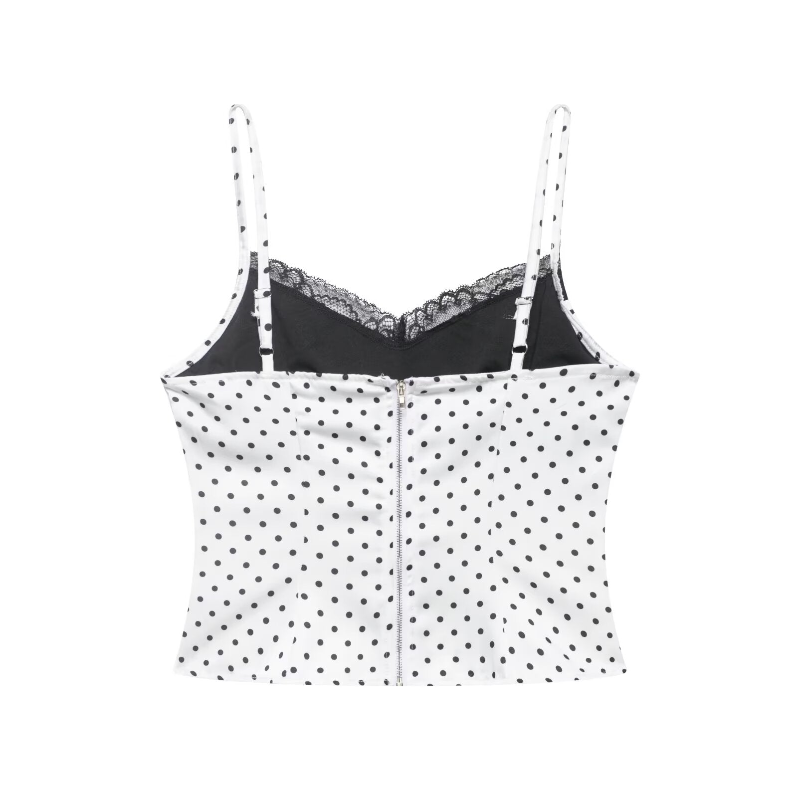 Polka Dot Summer Lace Splicing Sling Vest Slim Fit Slim