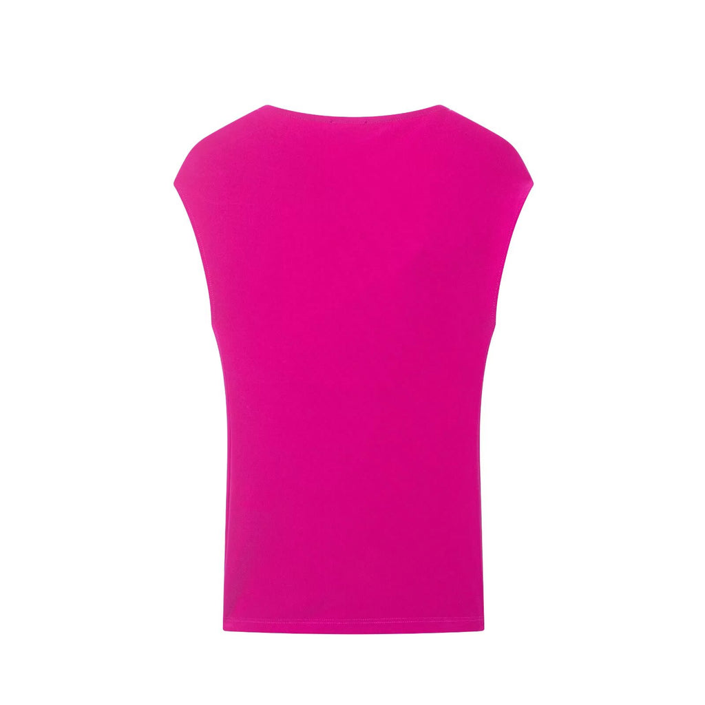 Women Clothing Summer SL Asym Collar Pleated Pullover Top