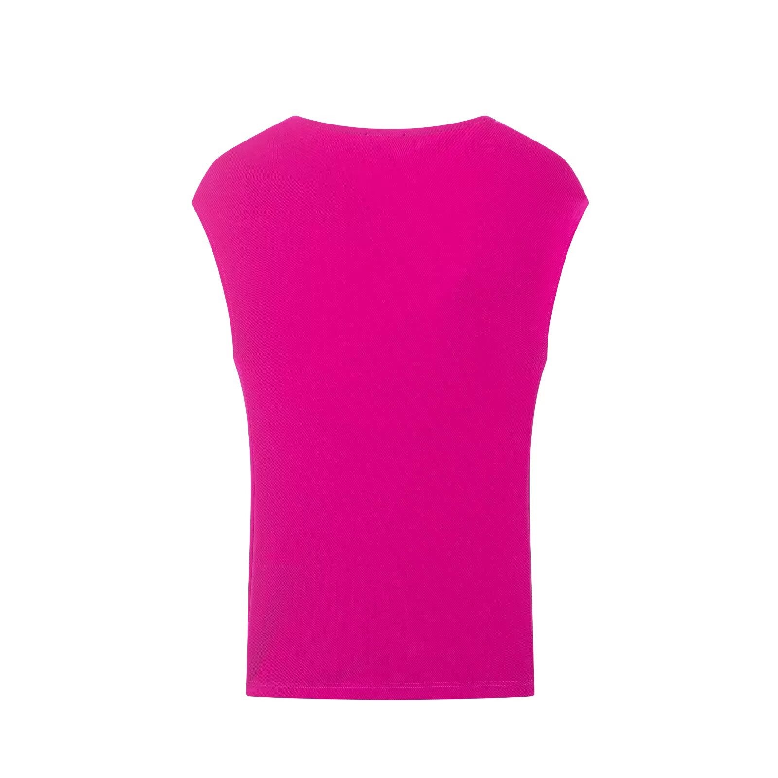 Women Clothing Summer SL Asym Collar Pleated Pullover Top