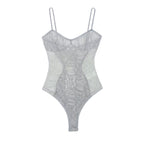 Women Summer Pure Youth Spliced Lace V Neck SL Jumpsuit