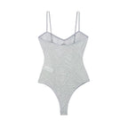 Women Summer Pure Youth Spliced Lace V Neck SL Jumpsuit