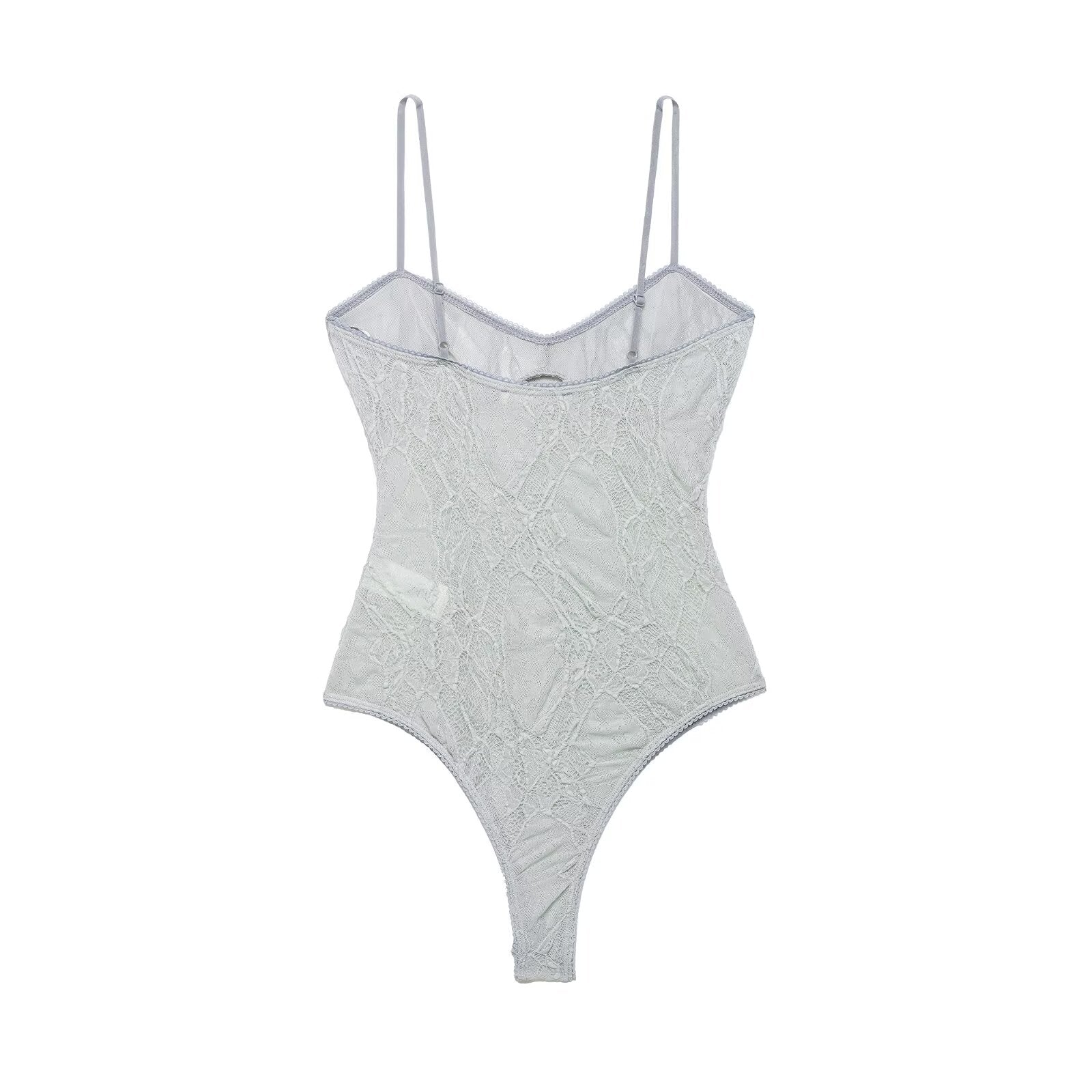 Women Summer Pure Youth Spliced Lace V Neck SL Jumpsuit
