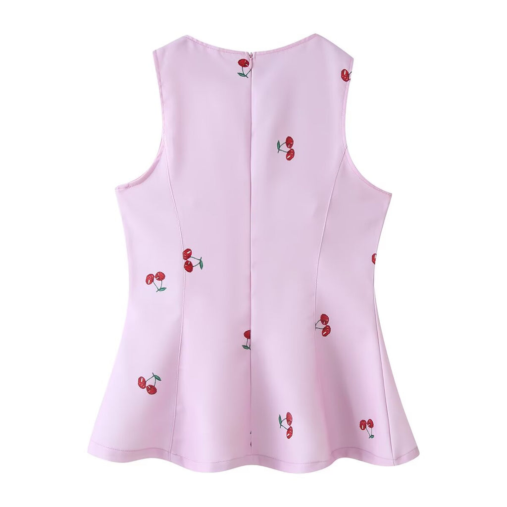 Women Summer Sleeveless Graphic Pants Set
